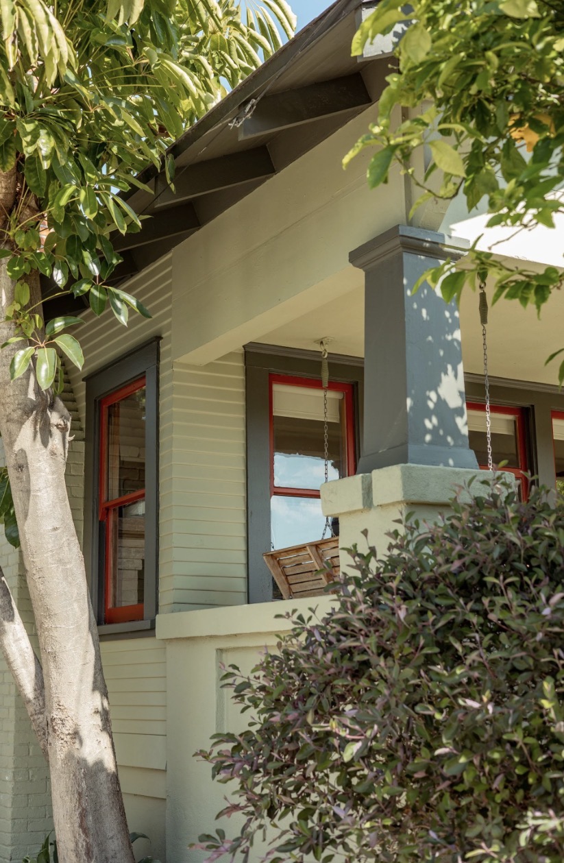 Craftsman house exterior painted with accent trim colors