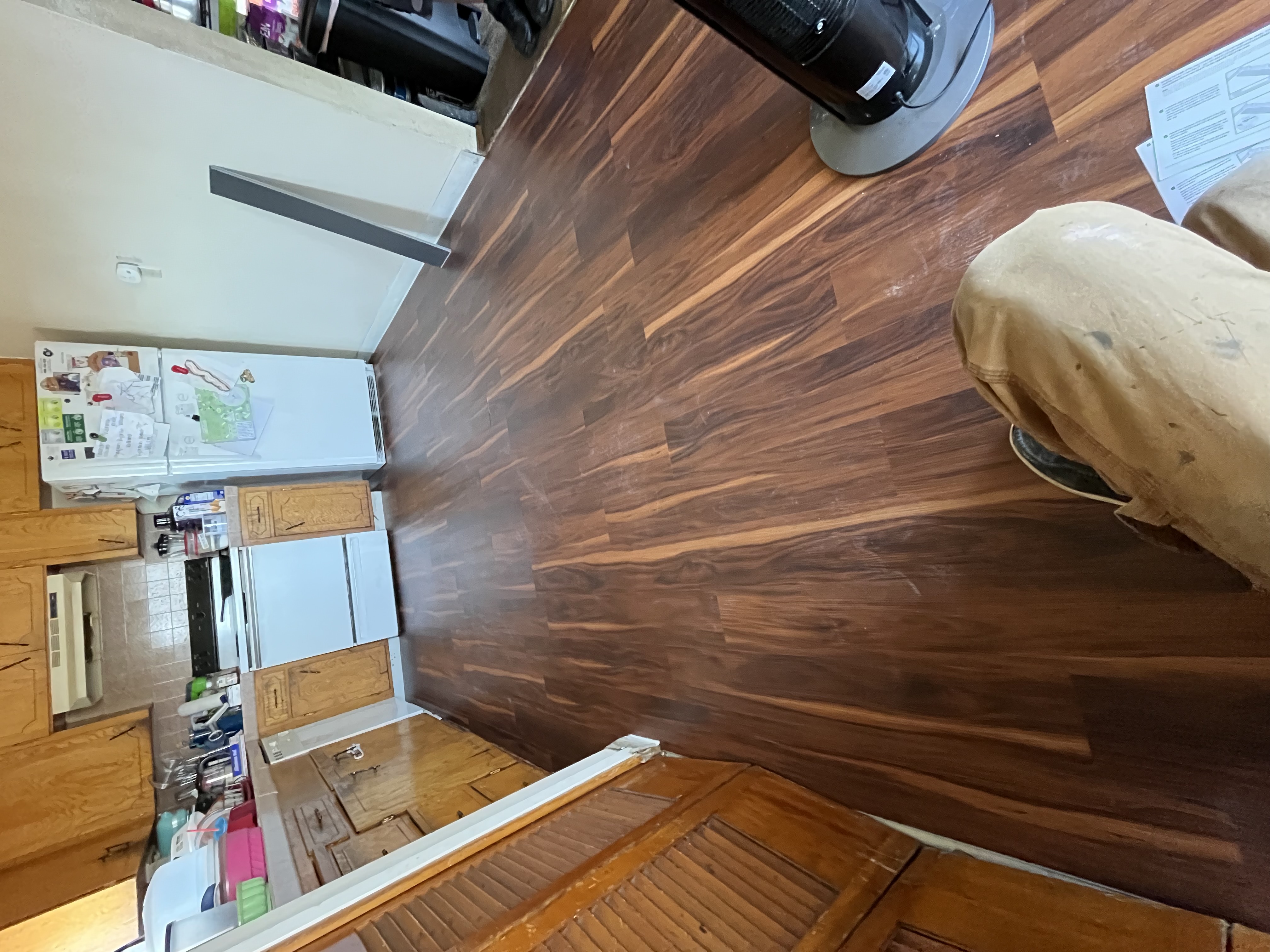 Fresh flooring installation in progress