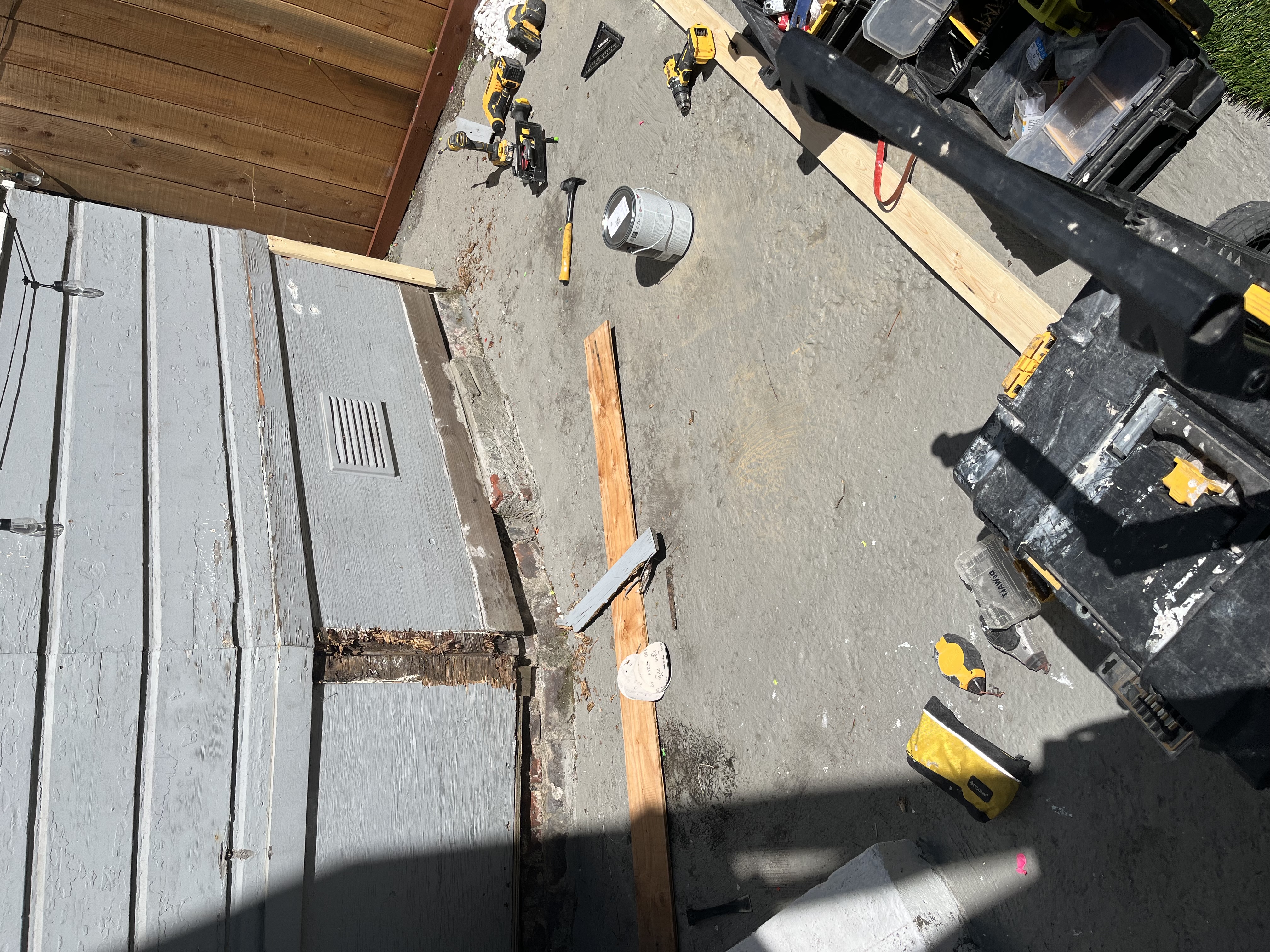 Exterior siding repair on a residential home